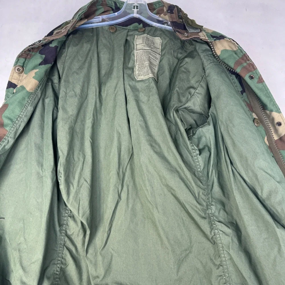 Vintage US Army M65 Field Jacket Mens M Woodland Camo Cold weather 90s & Liner